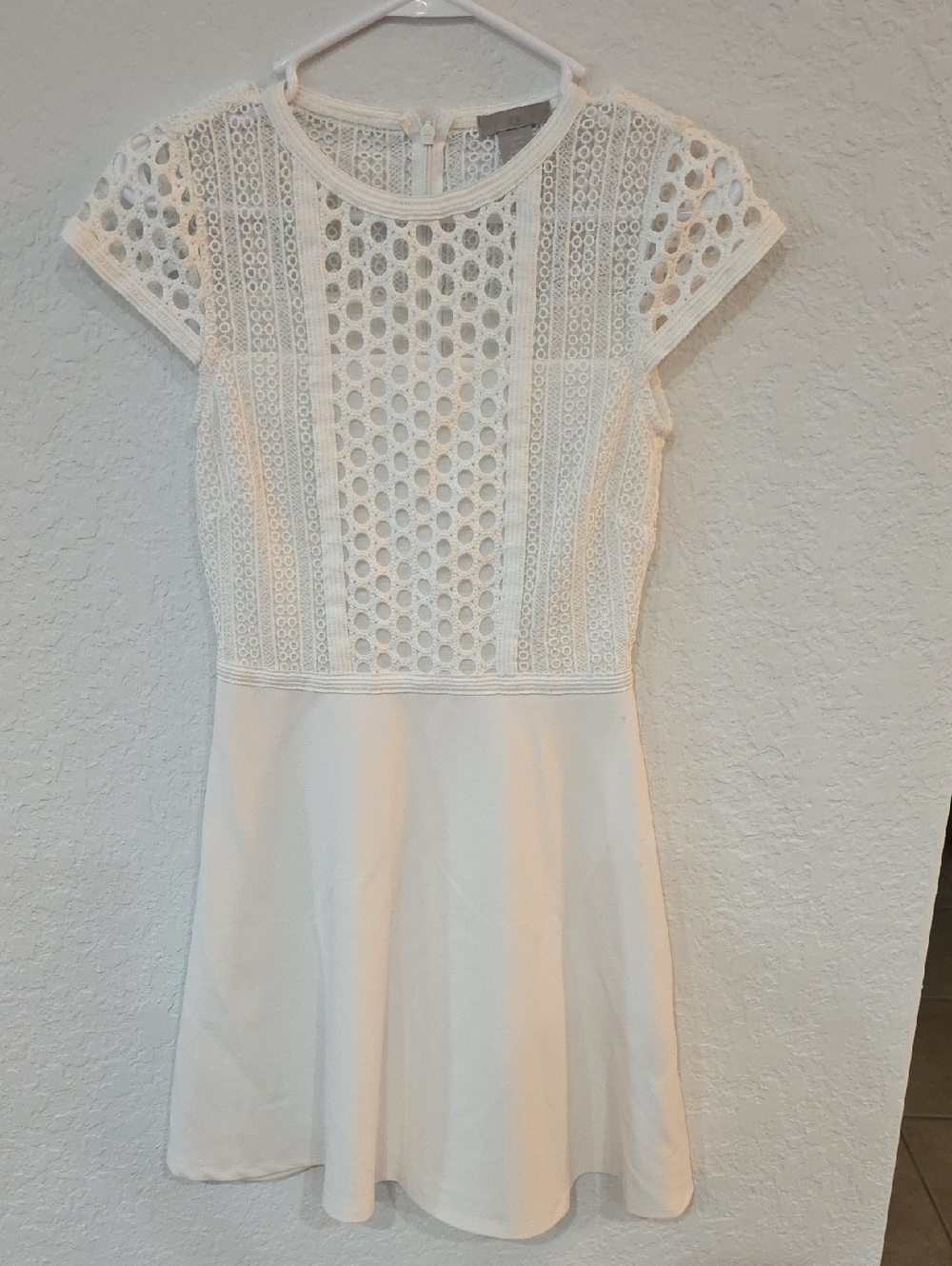 H&M White Lace Detail Top